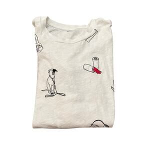 J.Crew Novelty Print Short Sleeve Tee Shirt Size Medium